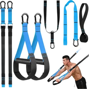 Resistance Trainer Exercise Straps - Home Training Kit with Handles, Door Anchor, Carrying Bag for Indoor & Outdoor Bodyweight Resistance Workout