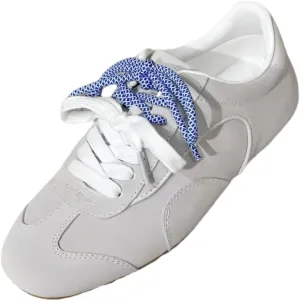 Retro Genuine Leather and Suede Patchwork Design All-Match Lace-up Sneakers for Women Round Toe German Army Trainer Flats Shoes Lightweight Sporty Casual