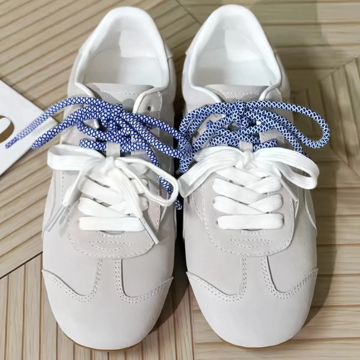 Retro Genuine Leather and Suede Patchwork Design All-Match Lace-up Sneakers for Women Round Toe German Army Trainer Flats Shoes Lightweight Sporty Casual