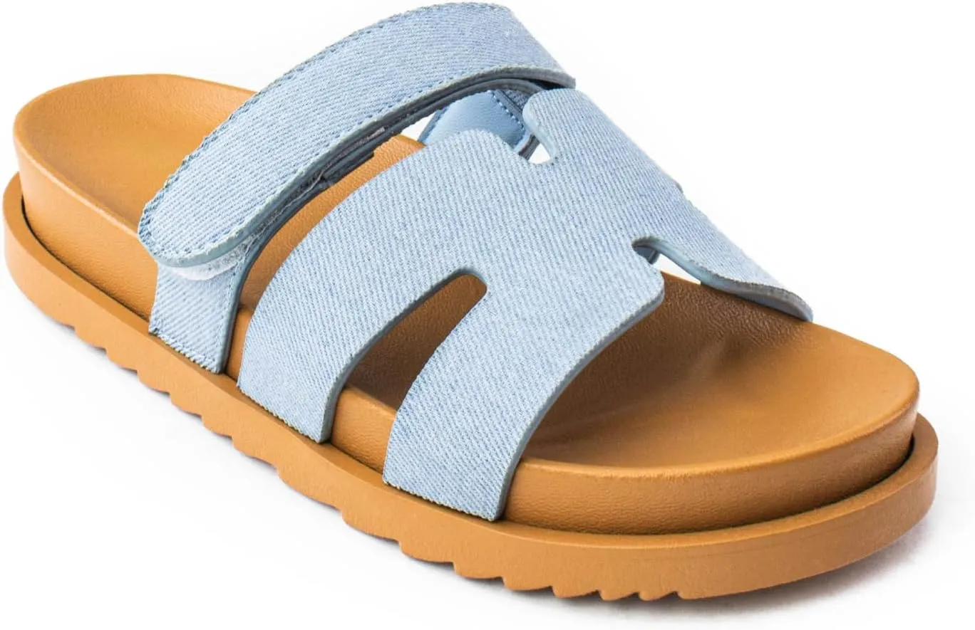 RF ROOM OF FASHION Women's Cutout Design Comfort Slide Sandals