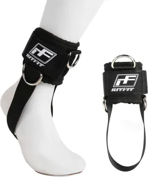 RitFit Kickback Ankle Straps Padded Ankle Strap for Cable Machine,Strong Hook and Loop,Reinforced 3 D-Ring, Adjustable Comfort fit Neoprene - Premium Ankle Cuffs to Enhance Abs, Glute & Leg Workouts