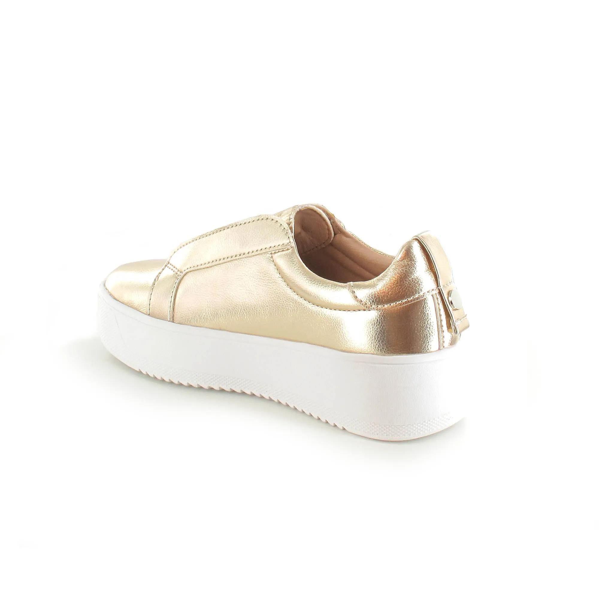 Riva - Womens Contemporary Slip-On Trainer-Gold