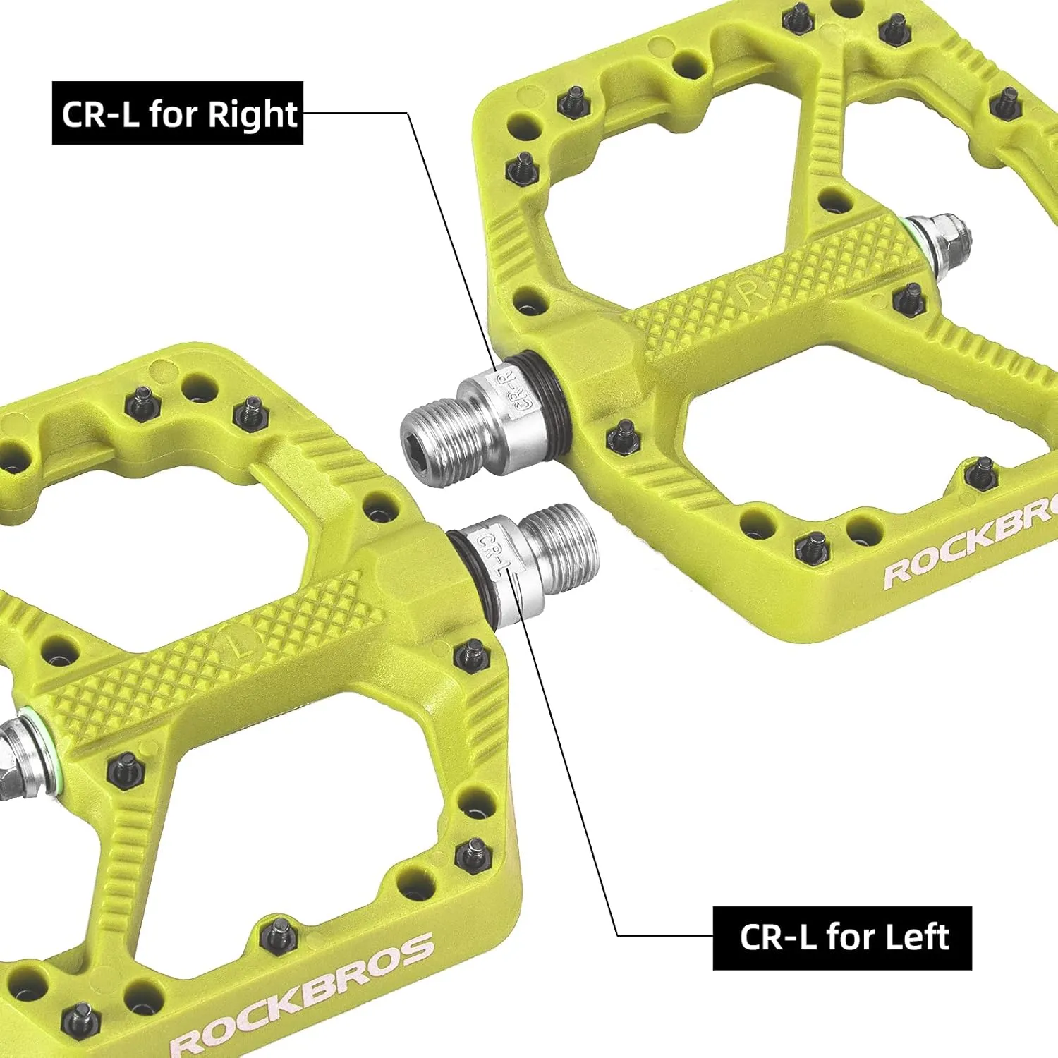 ROCKBROS Mountain Bike Pedals Flat MTB Pedals Nylon Fiber Bicycle Platform Pedals for Road Mountain BMX MTB Bikes