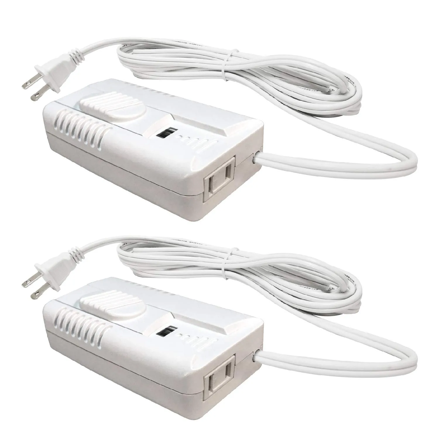 Royal Designs FD-2001-WH-2 Lamp Light Dimmer with Foot Slider, 300W 6' Cord SPT-2, White, Set of 2
