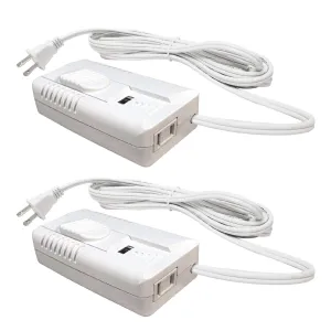 Royal Designs FD-2001-WH-2 Lamp Light Dimmer with Foot Slider, 300W 6' Cord SPT-2, White, Set of 2