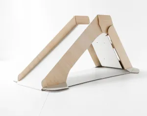 Ruggish Modern Indoor Play Slide Playground for Toddlers - Durable Cardboard - 59” x 25” x 28” - Folds Flat   Play Time   On-The-Go Portable