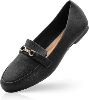 RUNIC Women’s Loafers with Arch Support – Comfortable Slip-On Shoes with Memory Foam Insole and Rubber Outsole, Synthetic Leather Flats for Work or Travel