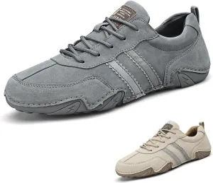 Runscbk Men's Retro Handmade Suede Chukka Shoes with Arch Support,Fashion Casual Lightweight Outdoor Sneakers for Hiking Trailing Commuting