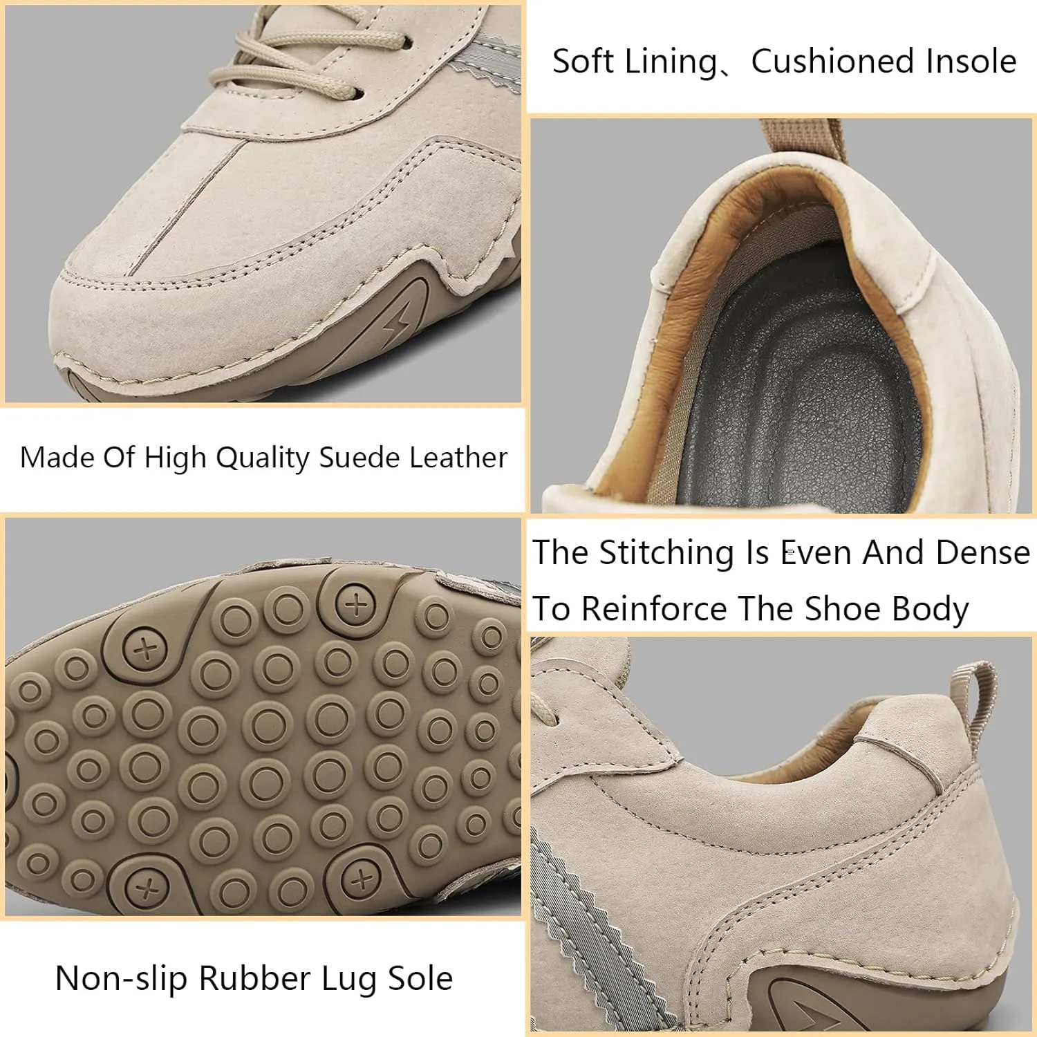 Runscbk Men's Retro Handmade Suede Chukka Shoes with Arch Support,Fashion Casual Lightweight Outdoor Sneakers for Hiking Trailing Commuting