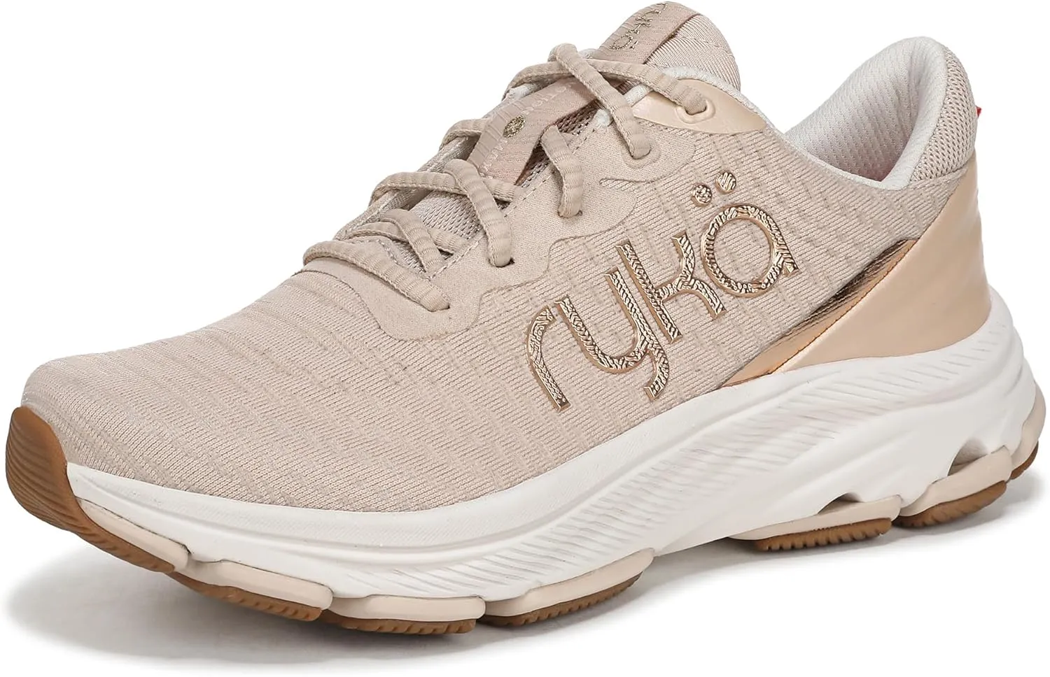 Ryka Womens Devotion X Max RS Walking Shoes Beige Metallic Mesh Fabric 12 M