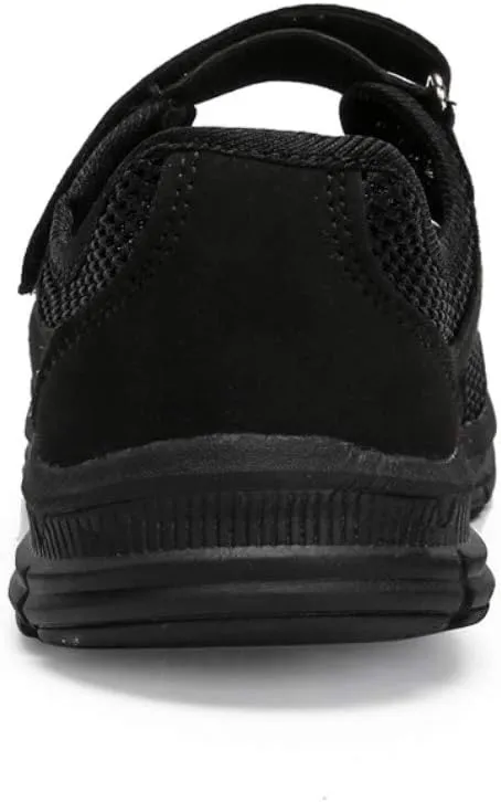 SAGUARO Women's Breathable Walking Shoes Ladies Fashion Mary Jane Sneakers Adjustable Working Nurse Shoes Lightweight Flats Roll I
