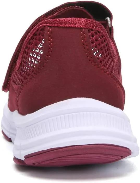 SAGUARO Women's Breathable Walking Shoes Ladies Fashion Mary Jane Sneakers Adjustable Working Nurse Shoes Lightweight Flats Roll I
