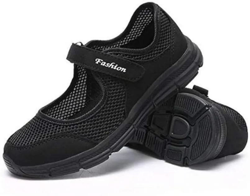 SAGUARO Women's Breathable Walking Shoes Ladies Fashion Mary Jane Sneakers Adjustable Working Nurse Shoes Lightweight Flats Roll I