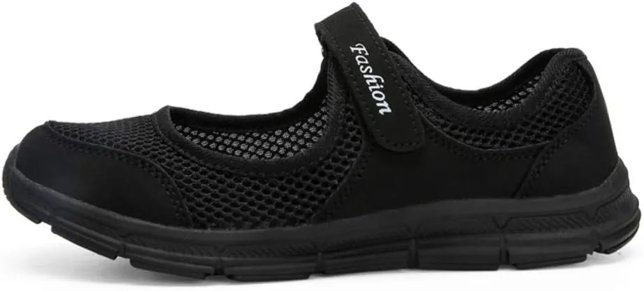 SAGUARO Women's Breathable Walking Shoes Ladies Fashion Mary Jane Sneakers Adjustable Working Nurse Shoes Lightweight Flats Roll I