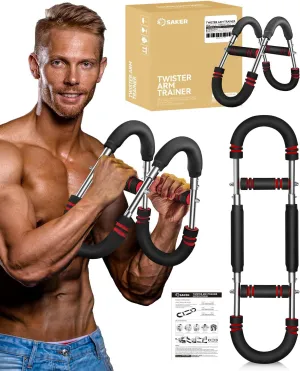 Saker Twister Arm Trainer, Adjustable Chest Workout Equipment, Forearm Strengthener, Portable Power Twister Bar, Detachable Design Fitness Anywhere