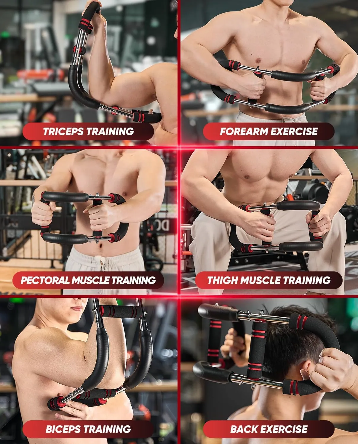 Saker Twister Arm Trainer, Adjustable Chest Workout Equipment, Forearm Strengthener, Portable Power Twister Bar, Detachable Design Fitness Anywhere