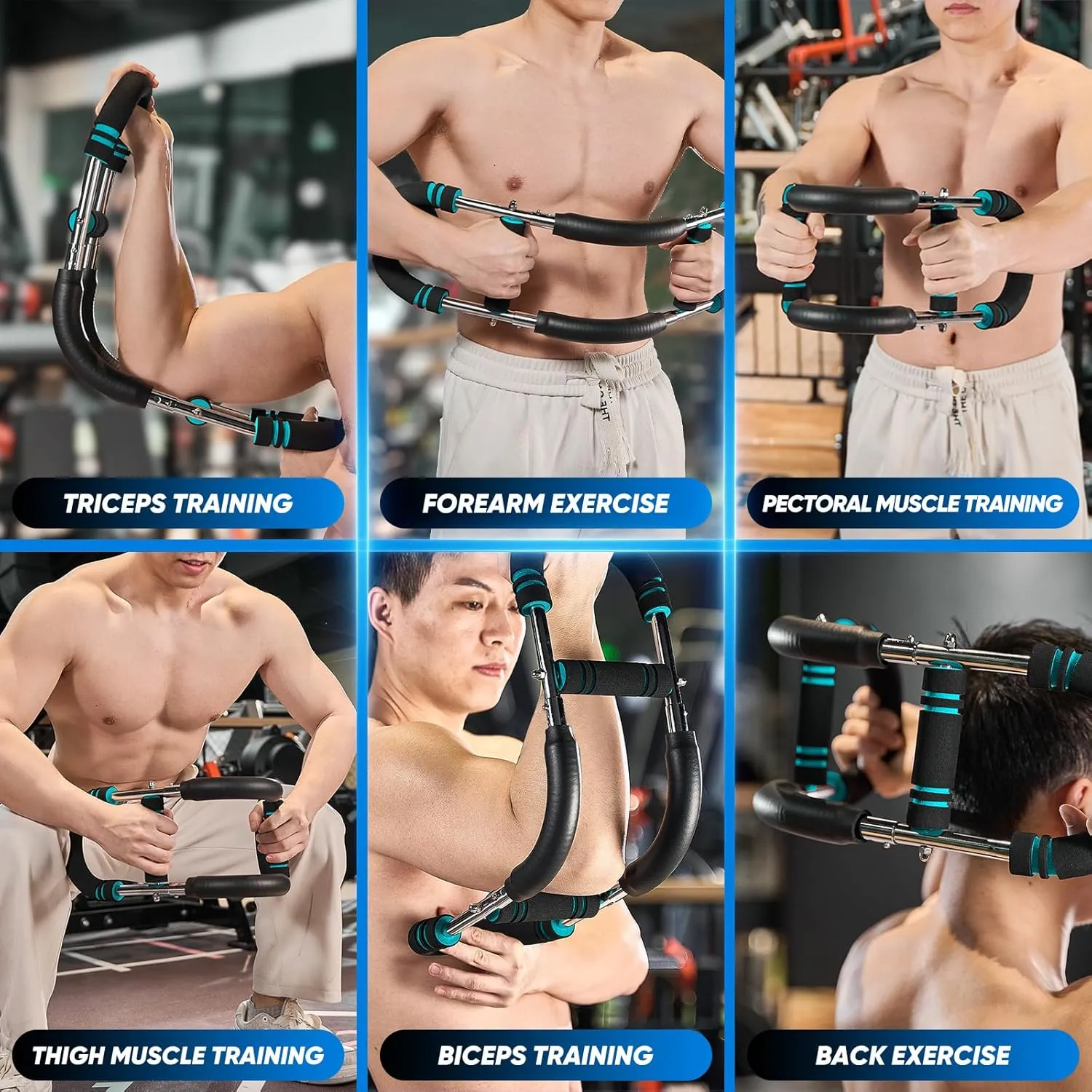 Saker Twister Arm Trainer, Power Twist Arm Trainer, Adjustable Resistance Portable Home Gym Equipment for Upper Body Strength Training, Detachable Spring Chest Exerciser