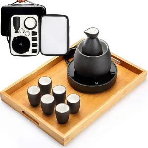Saki Cups,Crafts Cup Ceramic, Japanese with Storage Bag Sake Cup Set 9 Pieces with Tray Traditional Porcelain Pottery Ceramic Cups Crafts Wine Glasses,10 Pieces of B