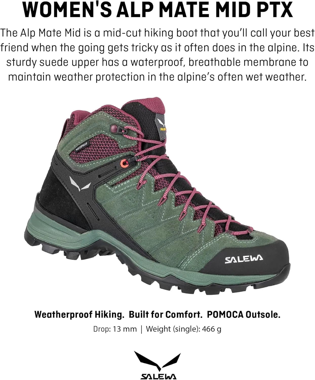 Salewa Women's Alp Mate Mid Waterproof Trekking & Hiking Boot