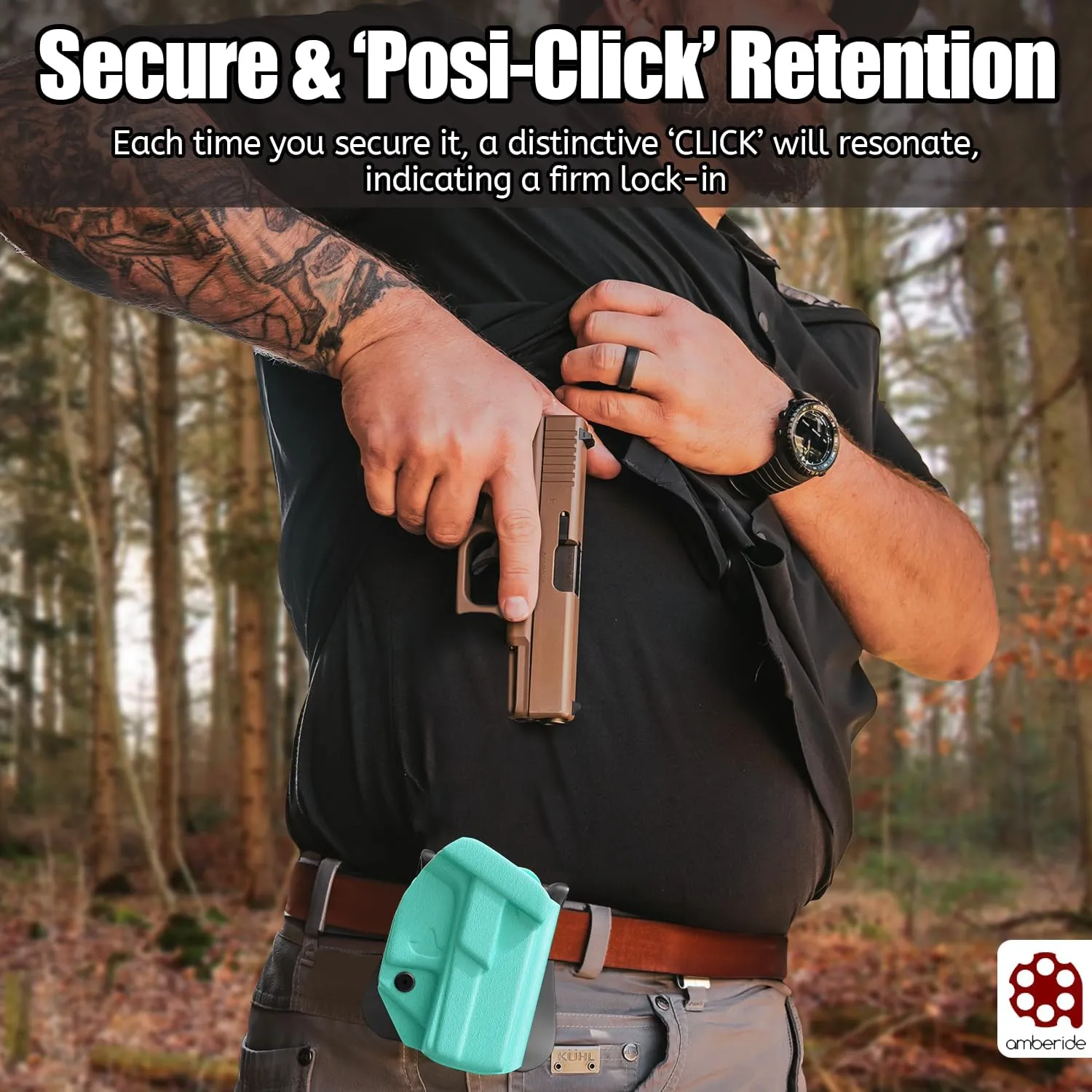 S&W M&P Shield M2.0 Integrated Crimson Trace Holster IWB Kydex Holster Fit: M&P Shield M2.0 with CT Laser 9mm/.40 – Inside Waistband Concealed Carry – Adj. Cant & 'Posi-Click' Retention – US Made