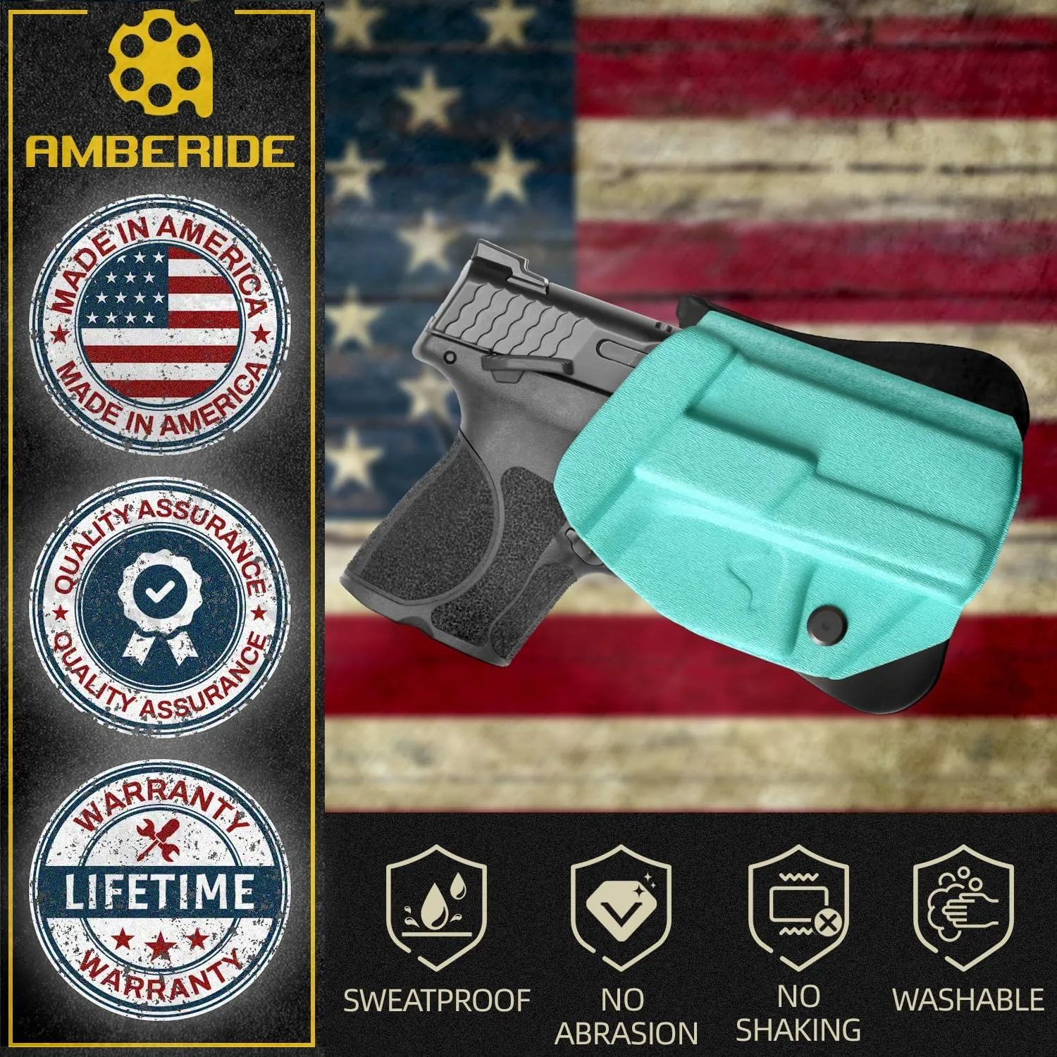 S&W M&P Shield M2.0 Integrated Crimson Trace Holster IWB Kydex Holster Fit: M&P Shield M2.0 with CT Laser 9mm/.40 – Inside Waistband Concealed Carry – Adj. Cant & 'Posi-Click' Retention – US Made