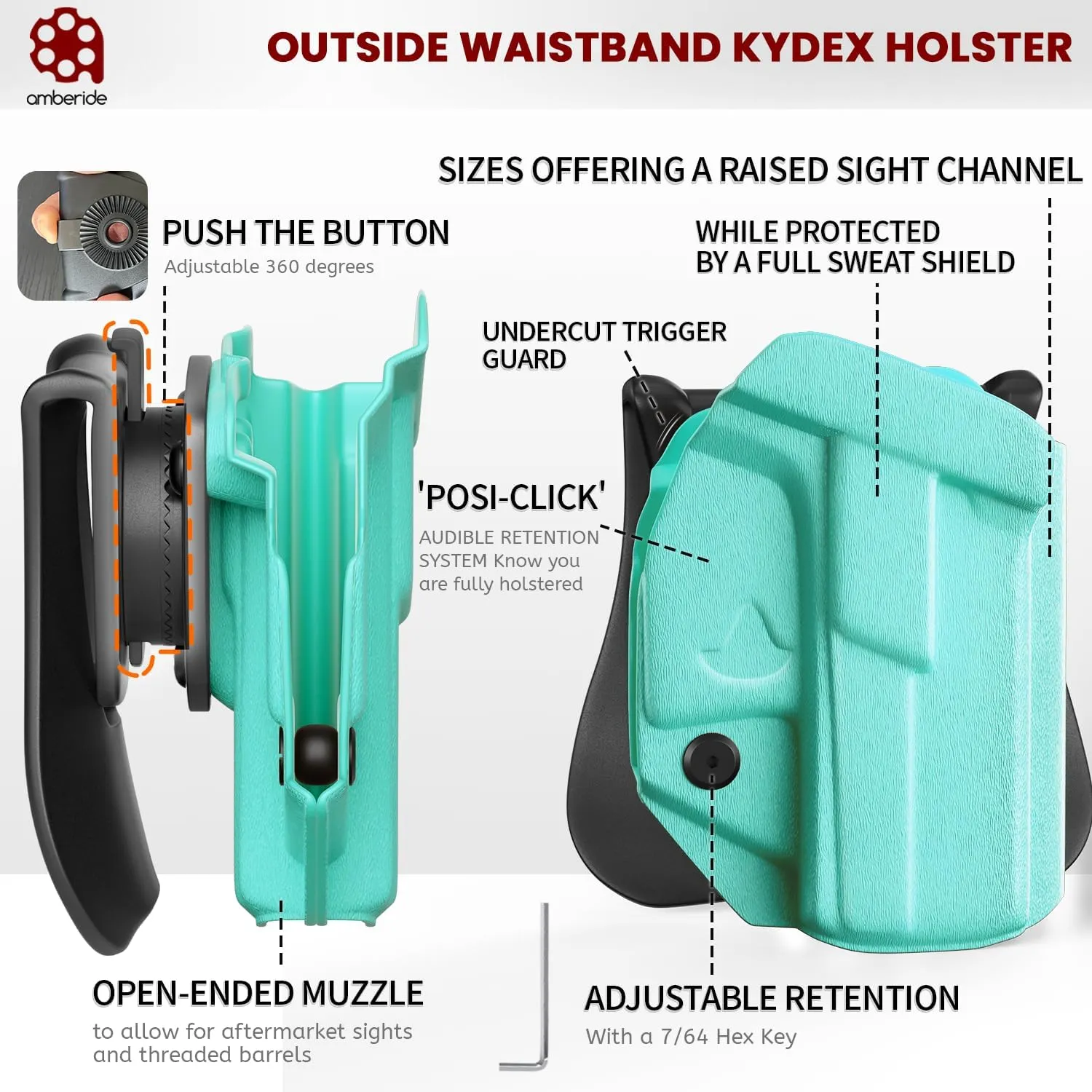 S&W M&P Shield M2.0 Integrated Crimson Trace Holster IWB Kydex Holster Fit: M&P Shield M2.0 with CT Laser 9mm/.40 – Inside Waistband Concealed Carry – Adj. Cant & 'Posi-Click' Retention – US Made