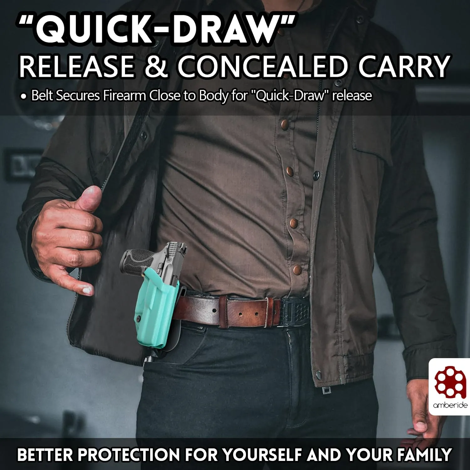 S&W M&P Shield M2.0 Integrated Crimson Trace Holster IWB Kydex Holster Fit: M&P Shield M2.0 with CT Laser 9mm/.40 – Inside Waistband Concealed Carry – Adj. Cant & 'Posi-Click' Retention – US Made