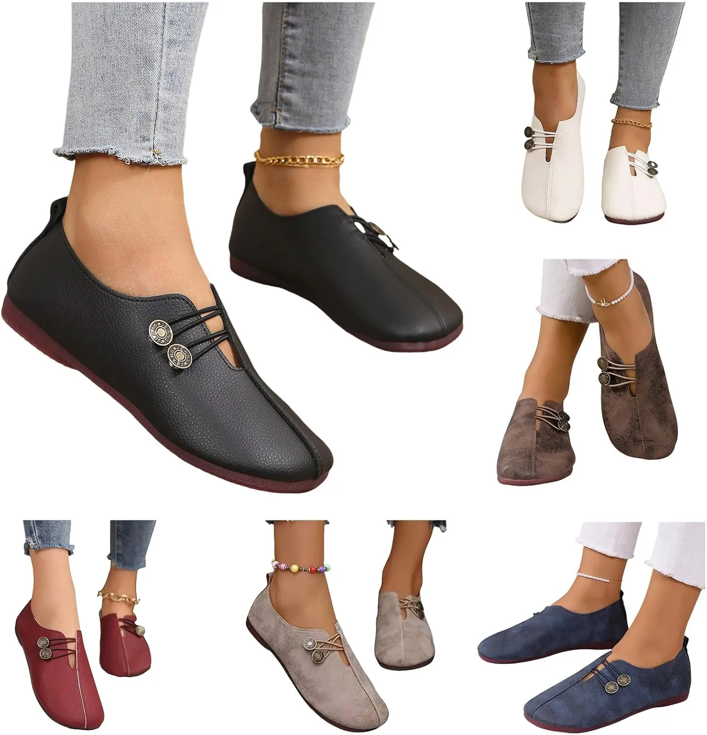 Sandals for Women 2025 Retro Loafers Dressy Comfortable Closed Toe Ballet Flats Summer Casual Breathable Boat Shoes Footwear