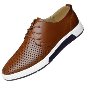 Santimon Breathable Leather Shoes Men Casual Shoes