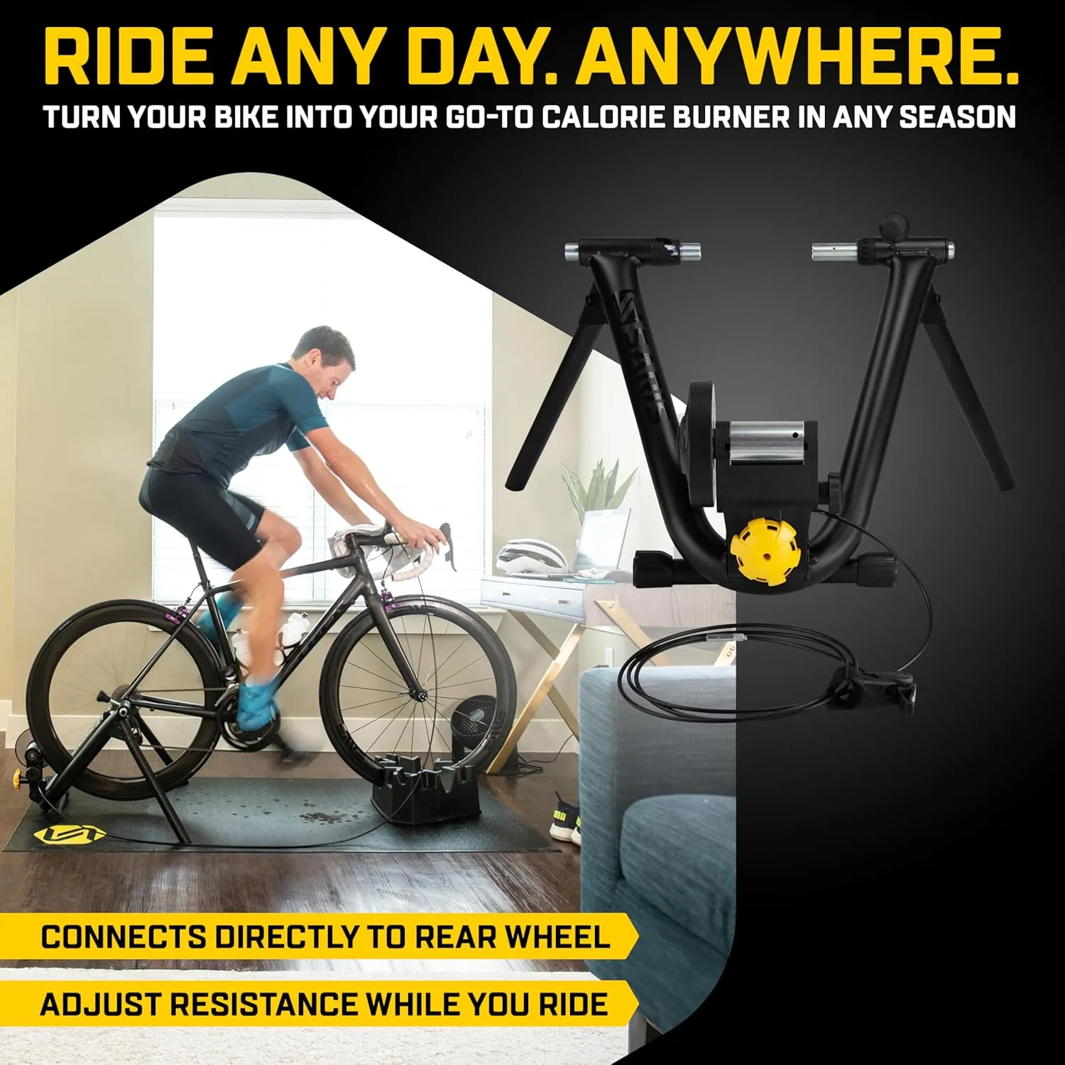 Saris Mag and Mag Plus Indoor Bike Trainer, Magnetic Resistance, Compatible with Zwift App
