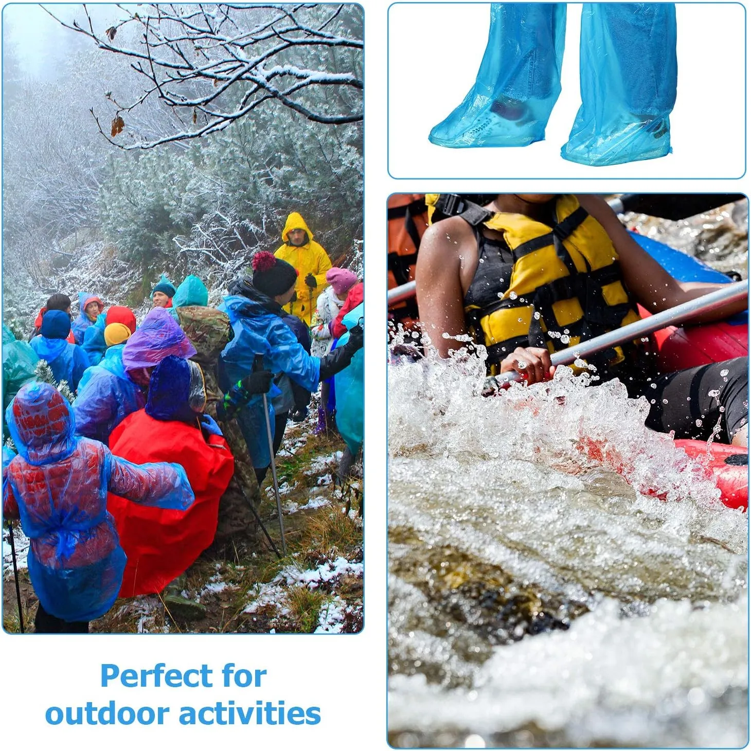 SATINIOR Disposable Boot Covers Plastic Long Waterproof Shoes Cover Over The Knee for Men Women