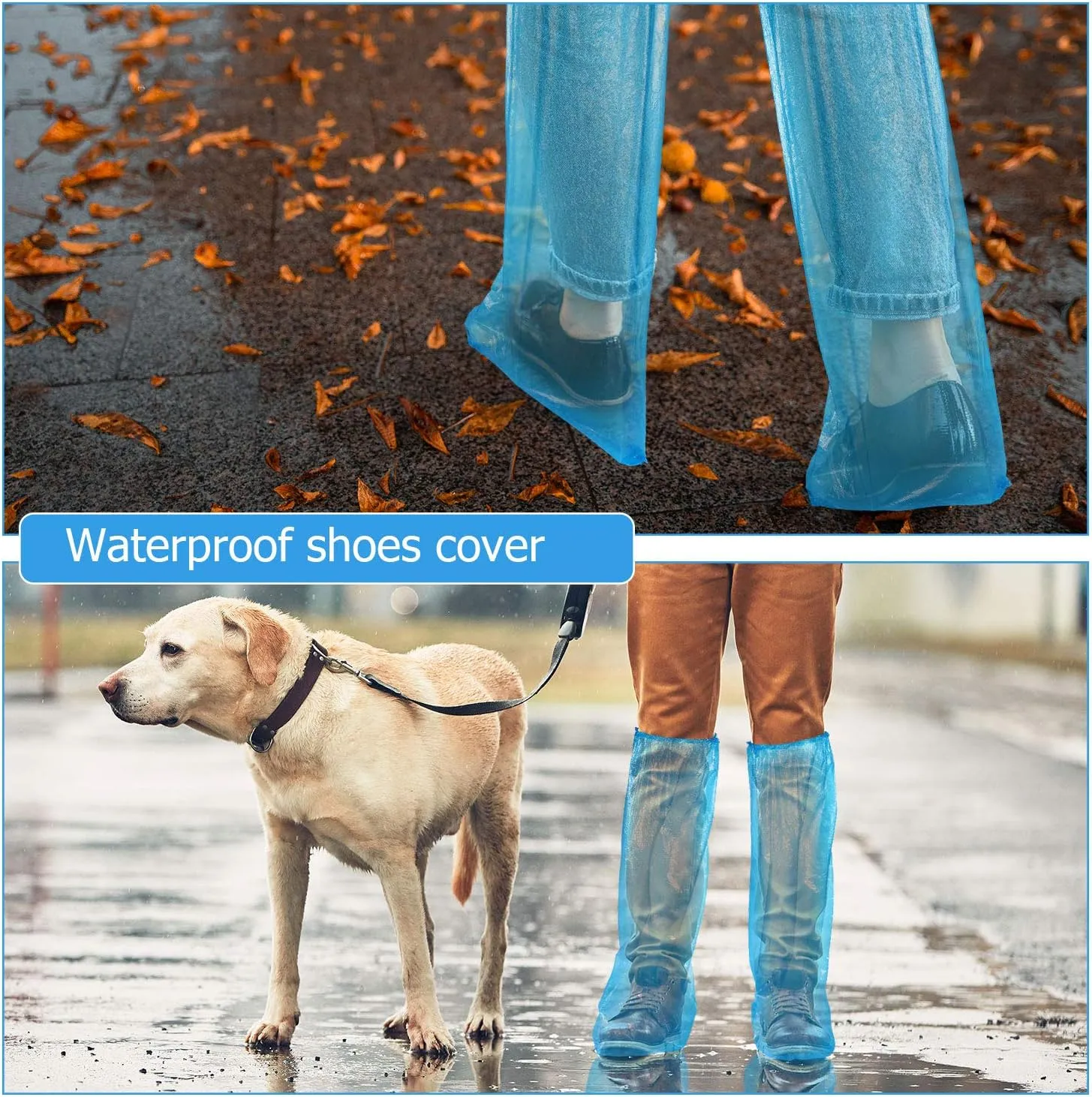 SATINIOR Disposable Boot Covers Plastic Long Waterproof Shoes Cover Over The Knee for Men Women