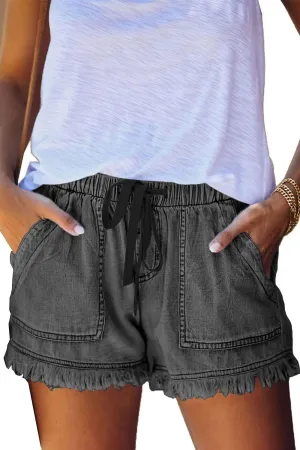 SESERAGI Womens Cotton Linen Shorts Soft Elastic Waist Summer Casual Short Pants