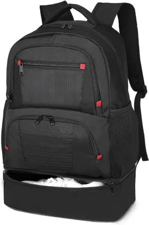 seyfocnia Gym Backpack for Men, Waterproof Sports Backpack With Shoe Compartment Lightweight Workout Trainning Backpack Casual Travel Daypack-Black