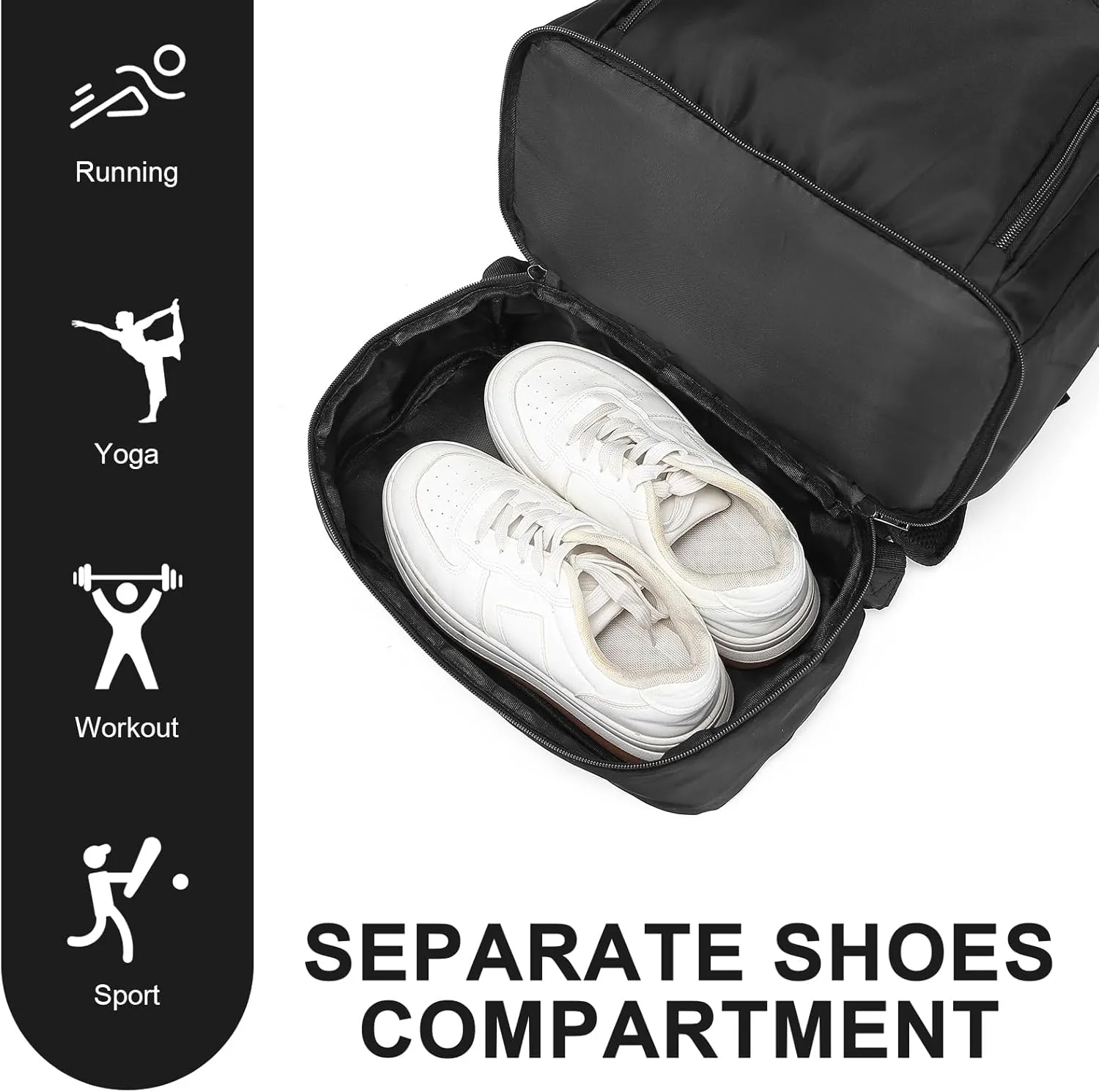 seyfocnia Gym Backpack for Men,Gym Bag with Shoe Compartment Lightweight Travel Workout Sports Backpack with USB Charging Port
