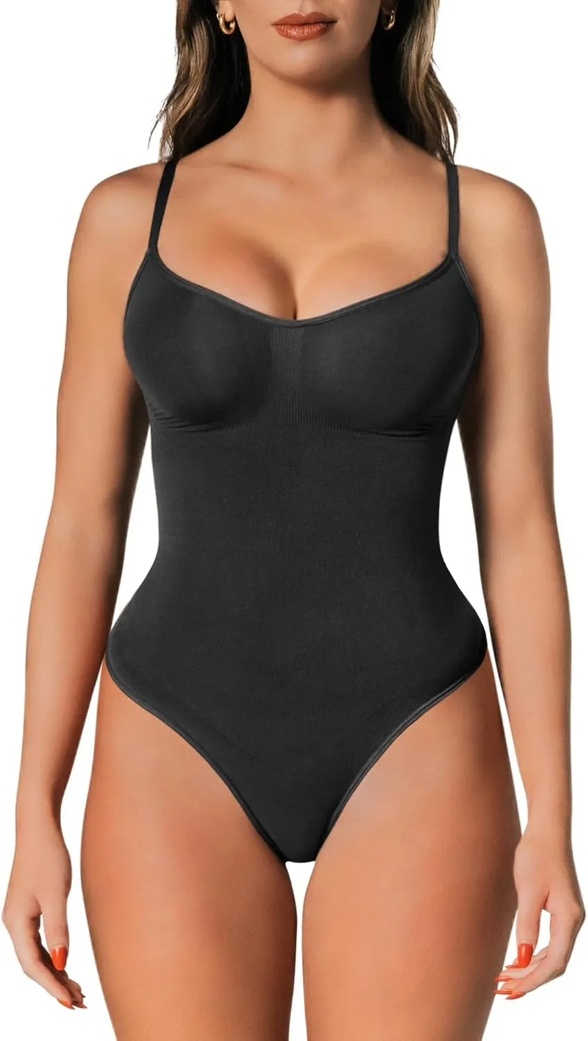 Shapewear Tummy Control Bodysuit Thong or Brief: Sculpting Shaper Tank Top Bodysuits & Snatched Waist Body Suit