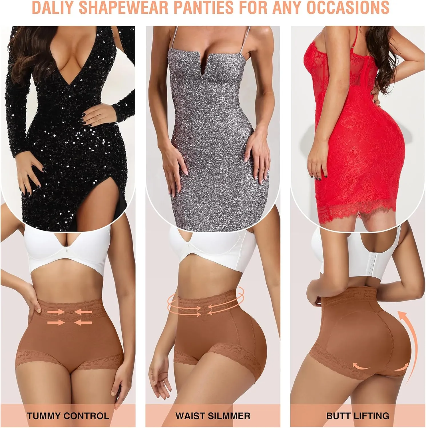 SHAPSHE Tummy Control Shapewear Shorts Fajas Colombianas Moldeadoras Compression Underwear Flat Tummy Butt Lifter Panties
