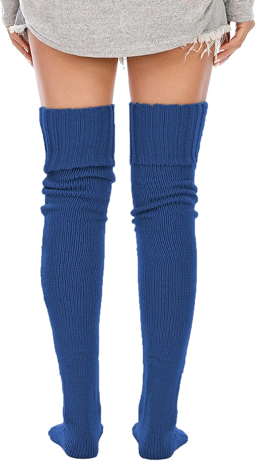 SherryDC Women's Cable Knit Thigh High Socks Winter Boot Stockings Extra Long Over Knee High Leg Warmers