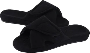 shevalues Summer House Slippers for Women with Arch Support Breathable Waffle Cotton Indoor Slippers Slip on Open Toe Home Shoes