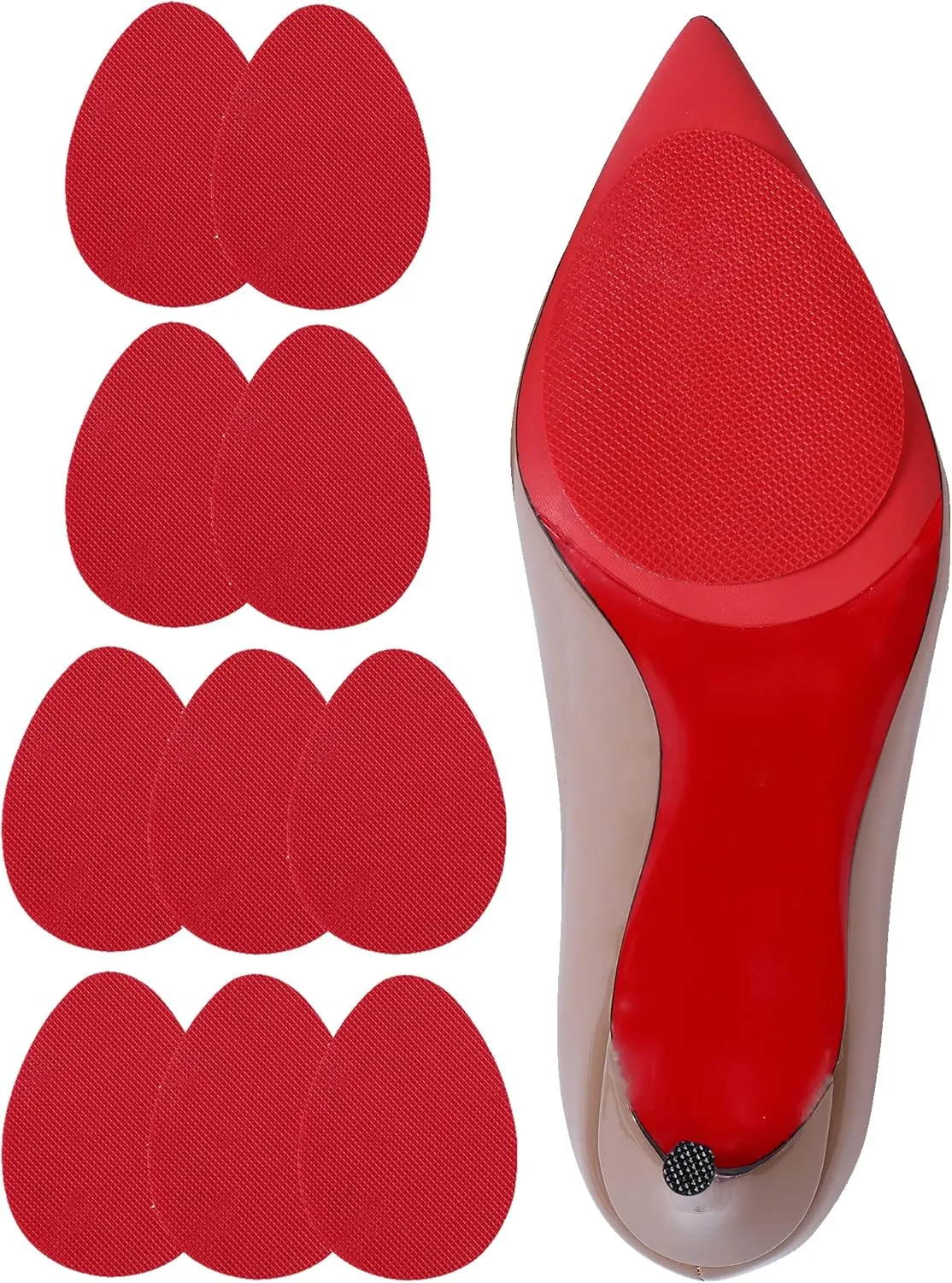 Shoe Grips on Bottom of Shoes,Red Bottom Protectors Compatible with Christian Louboutin,Non-Slip Shoe Pads & Grips - Sole Protector for Shoes and Heels(3.5"x2.5",Red 10 Pcs)