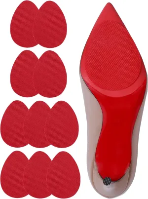 Shoe Grips on Bottom of Shoes,Red Bottom Protectors Compatible with Christian Louboutin,Non-Slip Shoe Pads & Grips - Sole Protector for Shoes and Heels(3.5"x2.5",Red 10 Pcs)
