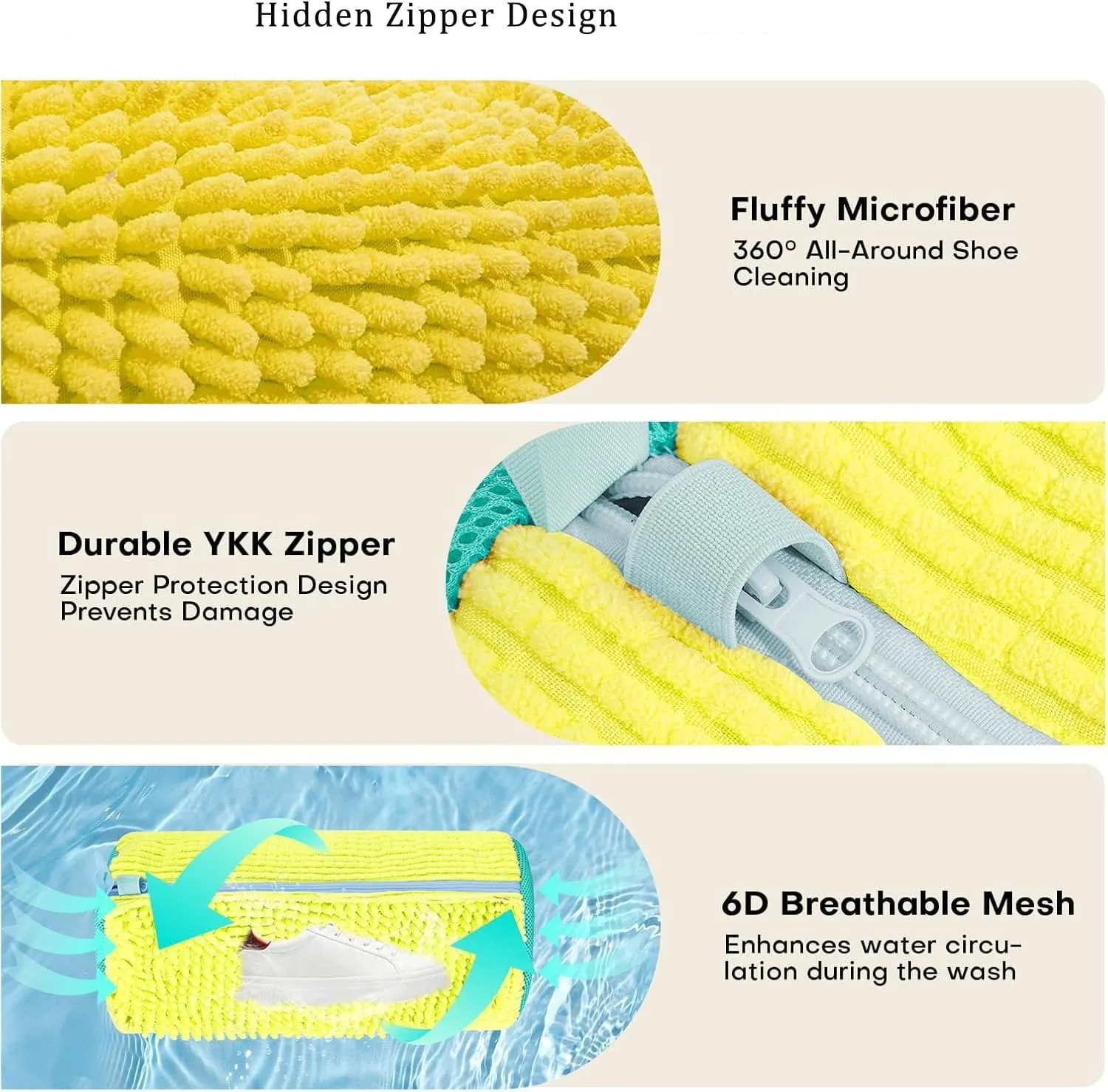 Shoe Laundry Bags for Washing Machine, 2 Pcs Shoe Washing Bag, Laundry Shoe Bag for Washer and Dryer, Reusable Shoe Washing Bags Shoe Washing Machine Bag (Yellow-2Pcs)