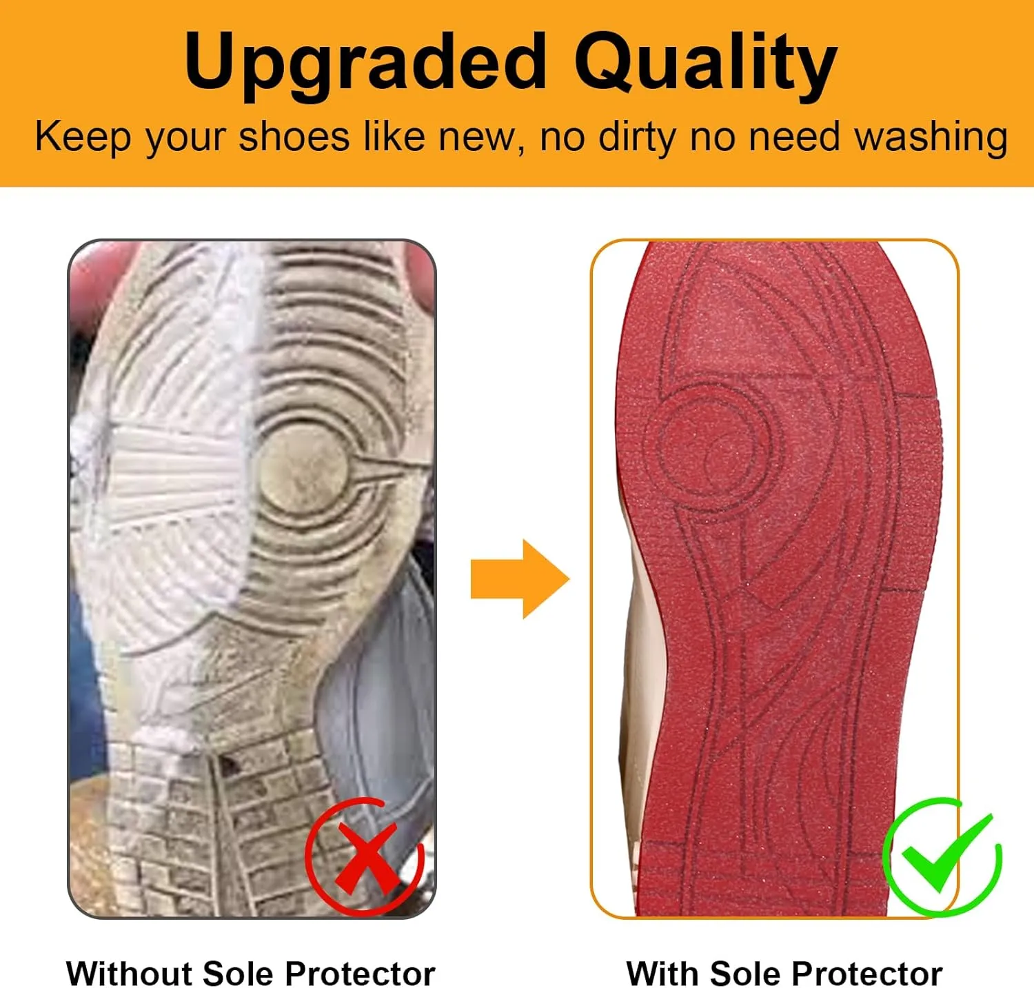 Shoe Sole Protectors for Sneakers,Strong Self-Adhesive Non-Slip Anti-Wear Sole Sticker for Shoes,Sole Shields Red Bottom Protectors for High Heels,14.2 x 5.2 Inches 4 Pcs Clear