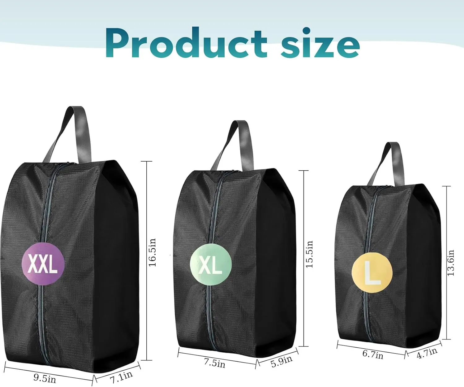 Shoe Travel Bag 9 Set Waterproof Nylon With Zipper Shoe Luggage Bag Travel Can Used As Travel Shoe Bag For Men&Women,Travel Accessories,Blacks
