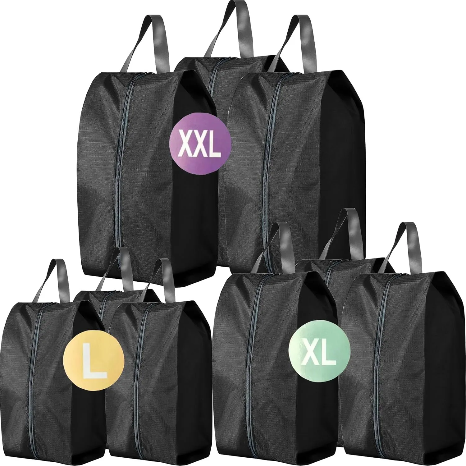 Shoe Travel Bag 9 Set Waterproof Nylon With Zipper Shoe Luggage Bag Travel Can Used As Travel Shoe Bag For Men&Women,Travel Accessories,Blacks