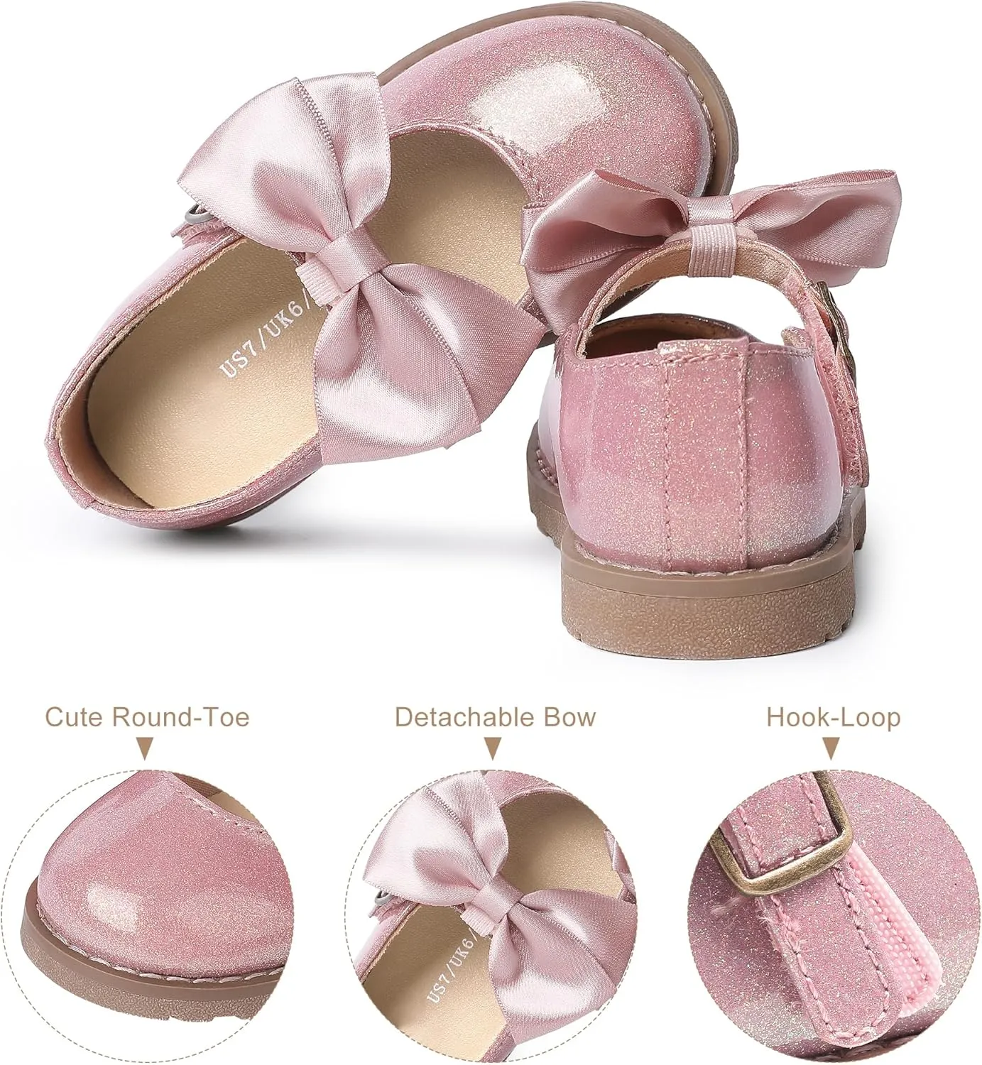 shoeslocker Toddler Girl Dress Shoes-Little Girl Mary Jane Shoes Wedding Party Casual Soft Walking