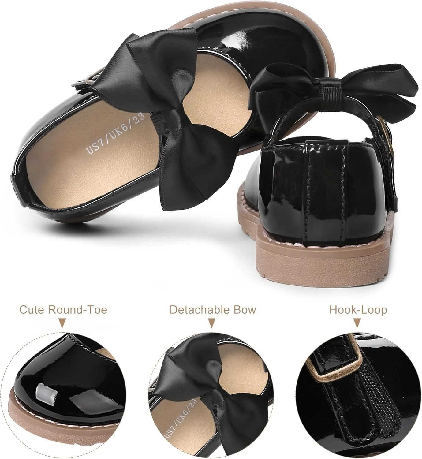shoeslocker Toddler Girl Dress Shoes-Little Girl Mary Jane Shoes Wedding Party Casual Soft Walking