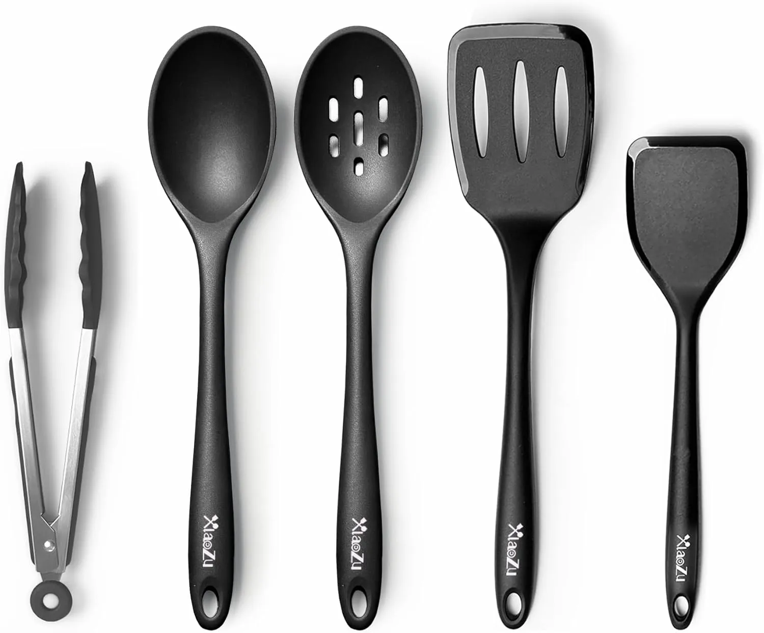 Silicone Cooking Utensils Set, Heat Resistant and large Non Stick Spatulas & Spoons for Kitchen, Ideal BPA Free Kitchen Turners for Frying, Mixing,Serving,Draining,Turning
