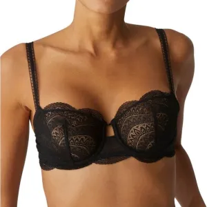 SIMONE PERELE 12V33 KARMA LACE DEMI BRA BLACK SIZE 36F 36DDD NWOT