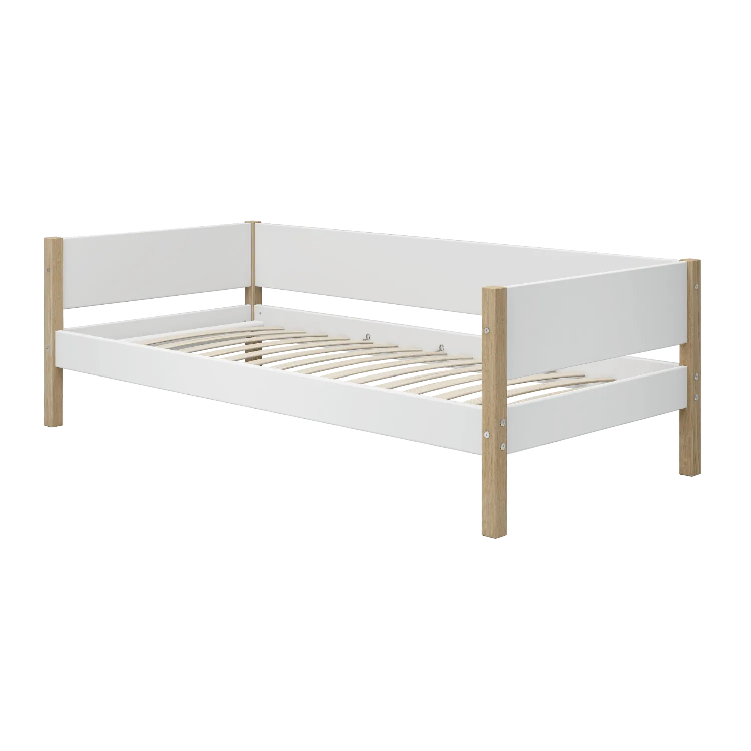 Single Bed, 90x200 cm, White/Oak